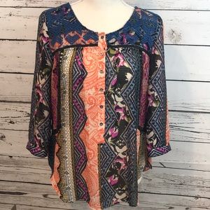 Anthropologie VanessaVirginia Embroidered Blouse